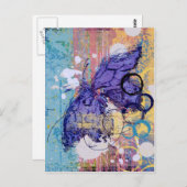 Butterfly Grunge Postkarte (Vorne/Hinten)