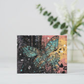 Butterfly Grunge Postkarte (Stehend Vorderseite)
