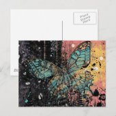Butterfly Grunge Postkarte (Vorne/Hinten)