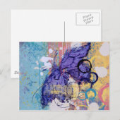 Butterfly Grunge Postkarte (Vorne/Hinten)