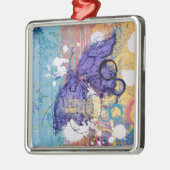 Butterfly Grunge Silbernes Ornament (Links)