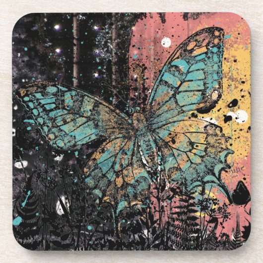 Butterfly Grunge Untersetzer (Vorderseite)