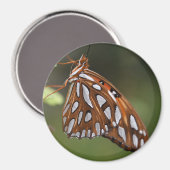 Butterfly Gulf Fritillary Passion Orange Gepunktet Magnet (Vorderseite/Rückseite)