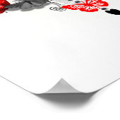 Butterfly Hair Fashion Design Red Black Poster (Ecke)