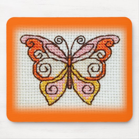 Butterfly-Handstickerei Mousepad (Vorne)
