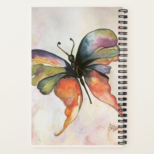 Butterfly Happiness Spiral Notebook Notizblock (Rückseite)