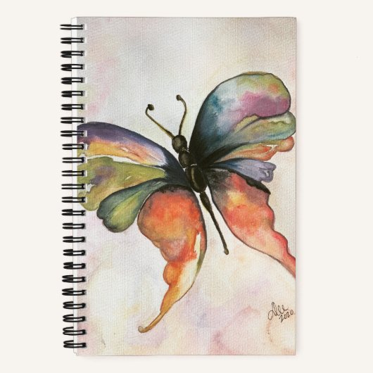 Butterfly Happiness Spiral Notebook Notizblock (Vorderseite)