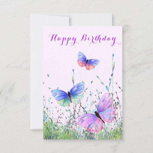 Butterfly Happy Birthday Card (Vorderseite)