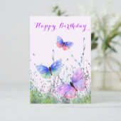 Butterfly Happy Birthday Card (Stehend Vorderseite)