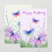 Butterfly Happy Birthday Card (Vorne/Hinten)