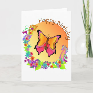 Butterfly Happy Birthday Card Karte