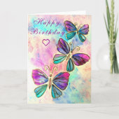 Butterfly Happy Birthday Card Schmetterlinge flieg Karte (Vorderseite)