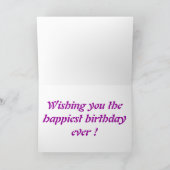 BUTTERFLY "HAPPY BIRTHDAY" KARTE (Innenseite)