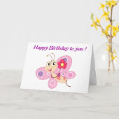 BUTTERFLY "HAPPY BIRTHDAY" KARTE (Gelbe Blume)