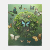 Butterfly Harmony Nature Sphere Fleece Blanket (Vorderseite)