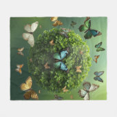 Butterfly Harmony Nature Sphere Fleece Blanket (Vorderseite (Horizontal))