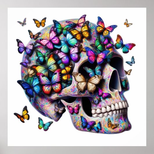 Butterfly Harmony Skull Poster (Vorne)