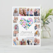 Butterfly Heart Collage Foto Dankeskarte (Stehend Vorderseite)