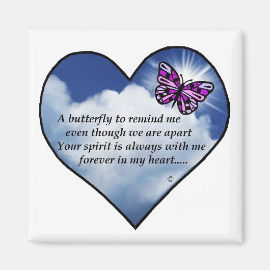 Butterfly Heart Gedicht Magnet (Vorne)