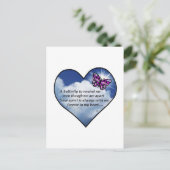 Butterfly Heart Gedicht Postkarte (Stehend Vorderseite)