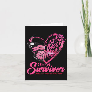 Butterfly Heart I'm A Survivor Breast Cancer Aware Karte