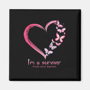 Butterfly Heart I'm A Survivor Breast Cancer Aware Magnet