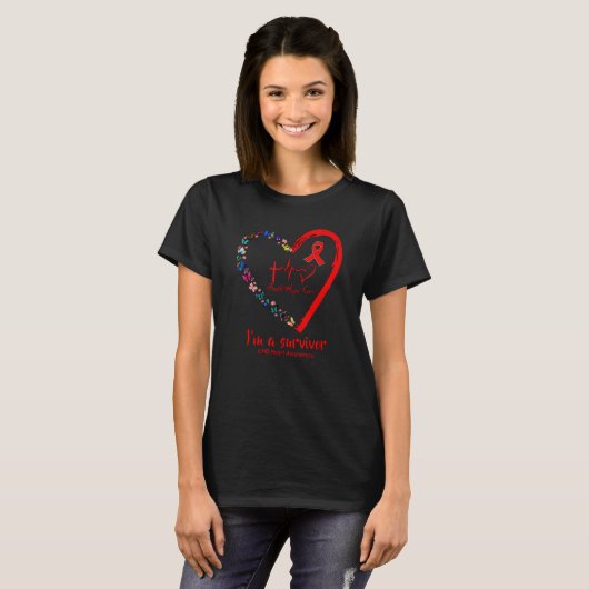 Butterfly Heart I'm A Survivor CHD Heart Disease A T-Shirt (Vorne ganz)