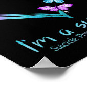 Butterfly Heart Im A Survivor Suicide Prevention Poster (Ecke)