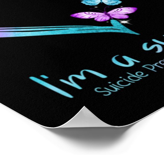 Butterfly Heart Im A Survivor Suicide Prevention Poster (Ecke)