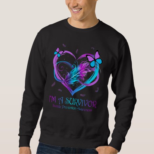 Butterfly Heart I'm A Survivor Suicide Prevention Sweatshirt (Vorderseite)