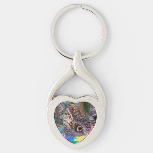 Butterfly Heart Keychain Schlüsselanhänger (Vorderseite)