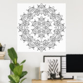 Butterfly Heart Mandala with Flowing Flourishes Poster (Heimbüro)