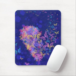 Butterfly Heart Mouse Pad - Liebe Mousepad