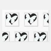 Butterfly Heart White Geschenkpapier Set (Vorderseite)
