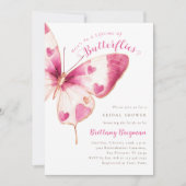 Butterfly Hearts Brautparty Einladung (Vorderseite)