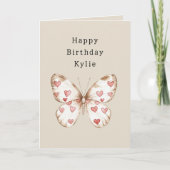 Butterfly Hearts Geburtstag Karte (Vorderseite)