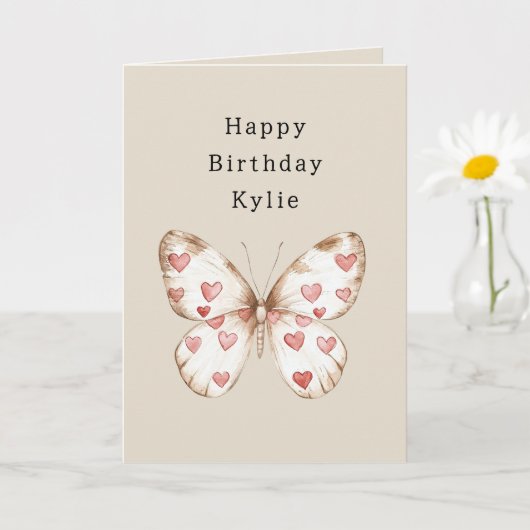 Butterfly Hearts Geburtstag Karte (Kleine Pflanze)
