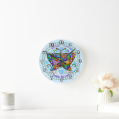 Butterfly Hearts Runde Wanduhr (Zuhause)