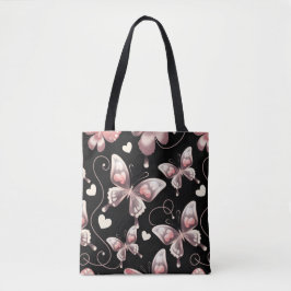 Butterfly Hearts Shopping Errand Tote Bag Tasche