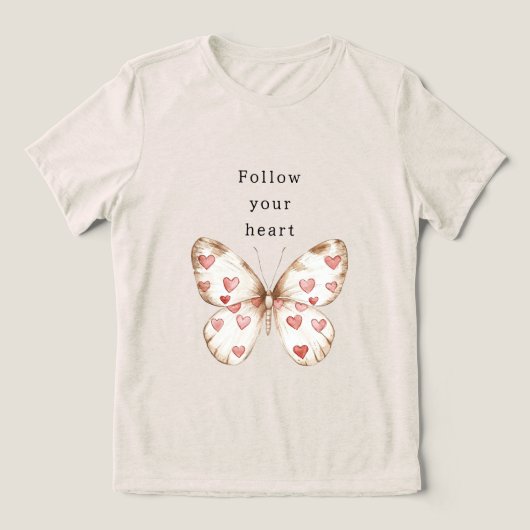 Butterfly Hearts Tri-Blend Shirt (Design Vorderseite)