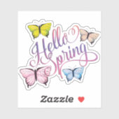 Butterfly Hello Spring Aufkleber (Blatt)