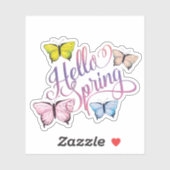 Butterfly Hello Spring Aufkleber (Blatt)