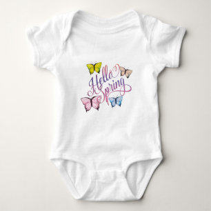 Butterfly Hello Spring Baby Strampler