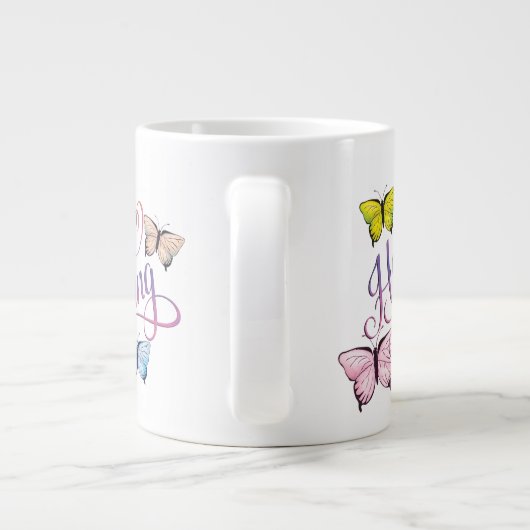 Butterfly Hello Spring Jumbo-Tasse (Rückseite)