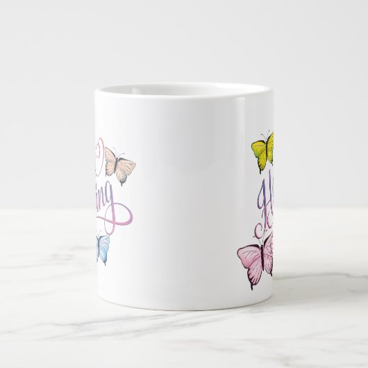 Butterfly Hello Spring Jumbo-Tasse (Vorderseite)