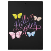 Butterfly Hello Spring Klemmbrett (Rückseite)