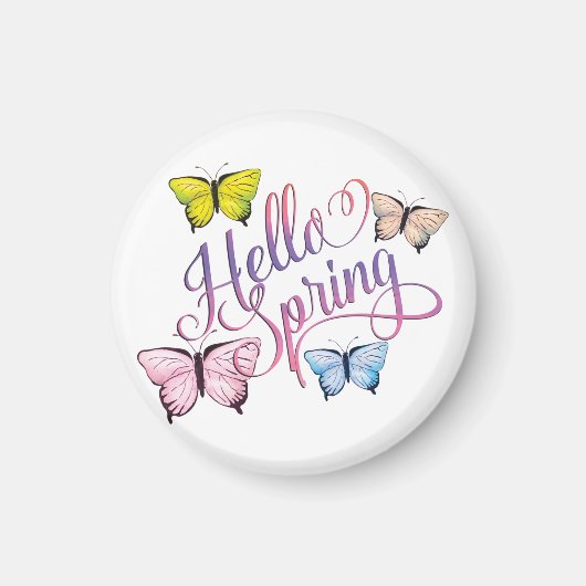 Butterfly Hello Spring Magnet (Vorne)