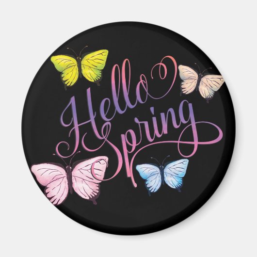 Butterfly Hello Spring Magnet (Vorne)