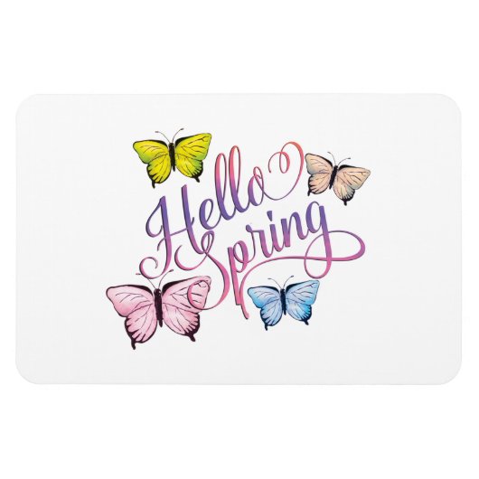 Butterfly Hello Spring Magnet (Horizontal)
