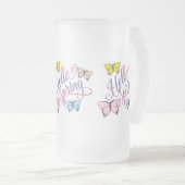 Butterfly Hello Spring Mattglas Bierglas (VorderseiteRechts)
